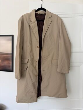 Perry Ellis Women's Beige Trench Coat with Quilted Dark Lining